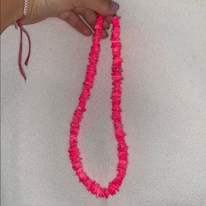 Pink puka shell necklace